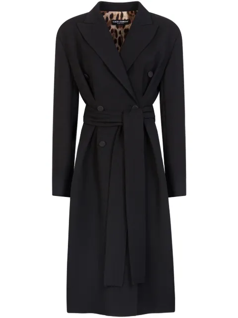 Dolce & Gabbana belted double-breasted coat Black F0AC0TFU3QE