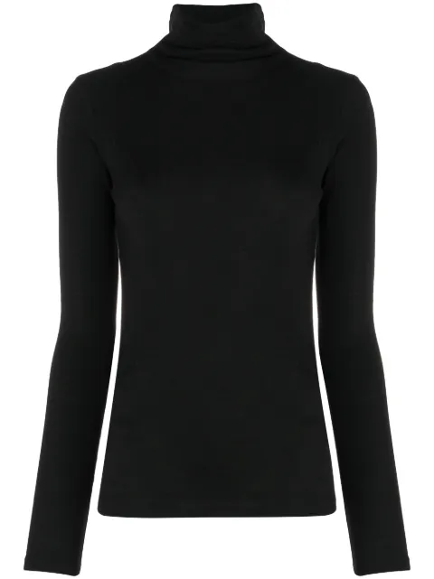 Vince roll-neck cotton blouse Black VR87383357