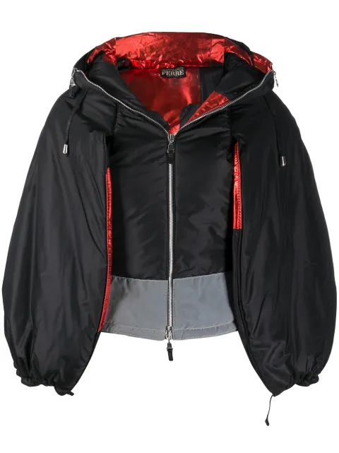 Gianfranco Ferré Pre-Owned 1990s puffed sleeves hooded jacket Black GFF480L