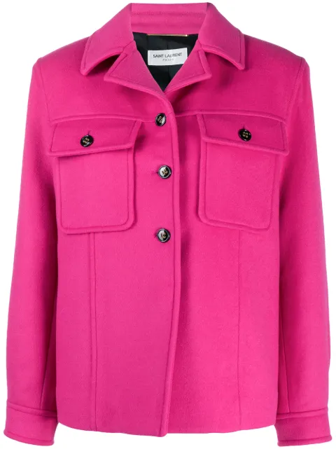 Saint Laurent chest flap pockets buttoned jacket Pink 636256Y8B01