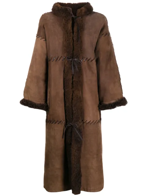 Christian Dior Pre-Owned 1980s sheepskin midi coat Brown DIO3800A