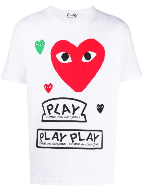 Comme Des Garçons Play multi logo T-shirt White P1T280