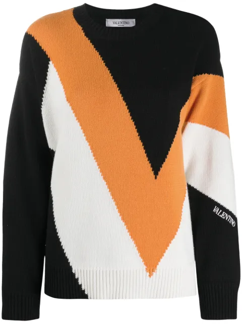Valentino Garavani intarsia knit jumper Black BKC15Q5NE