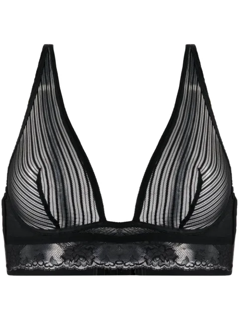 Wolford stripe mesh soft cup bra Black 69891