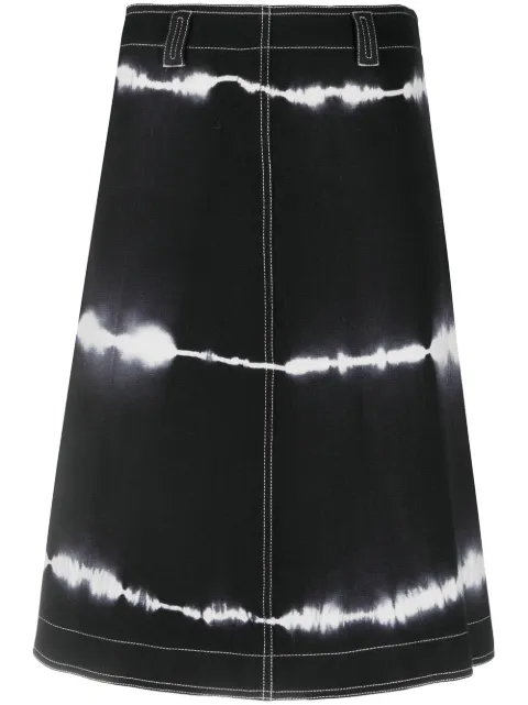 Courrèges Pre-Owned 2000s tie-dye A-line skirt Black COU280