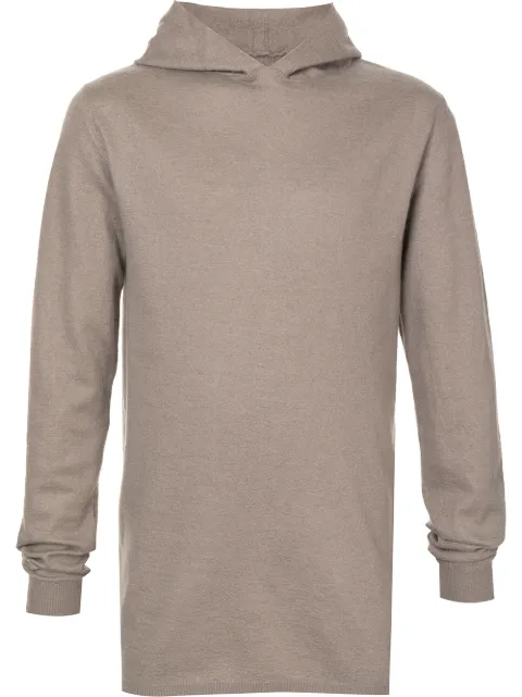 Rick Owens longline long-sleeve hoodie Brown RU20F3623WSB