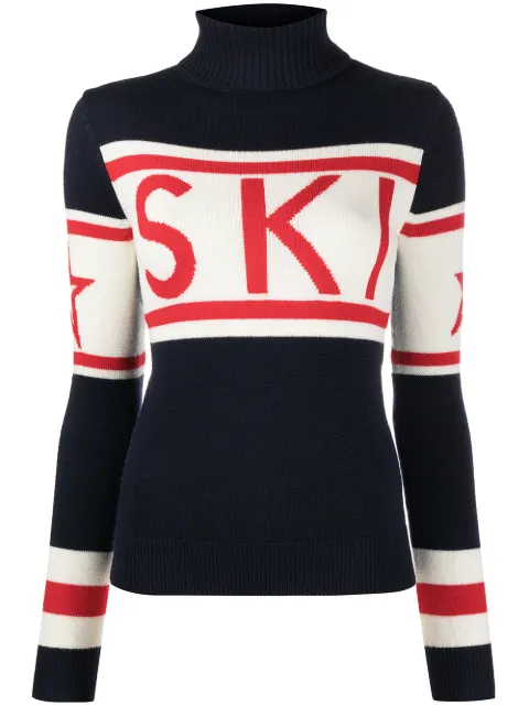 Perfect Moment Ski intarsia knit roll neck jumper Blue W30000750