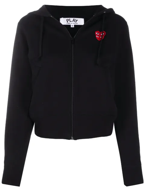 Comme Des Garçons Play logo-motif zip-up hoodie Black P1T293
