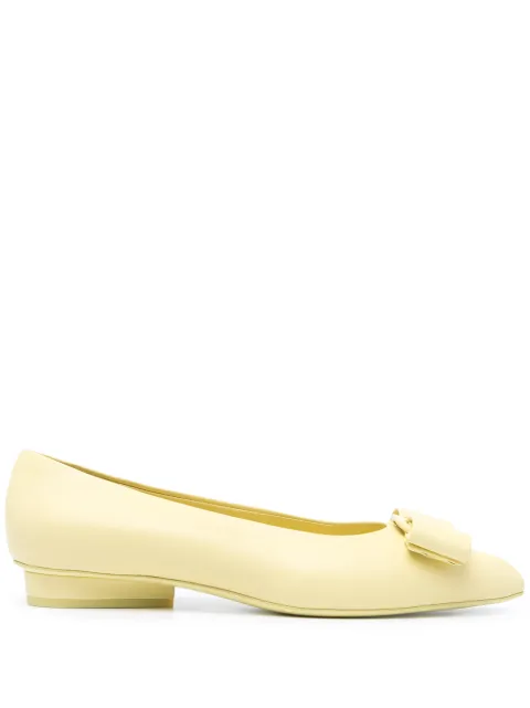 Ferragamo Viva Vara Bow ballerina shoes Yellow 744592