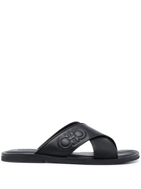 Ferragamo crossover strap sandals Black 744137