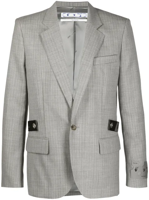 Off-White single-breasted tailored blazer Grey OMEN006R21FAB0010600