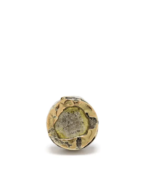 Parts of Four diamond-encrusted single stud earring Gold 12357DA18KYDIA