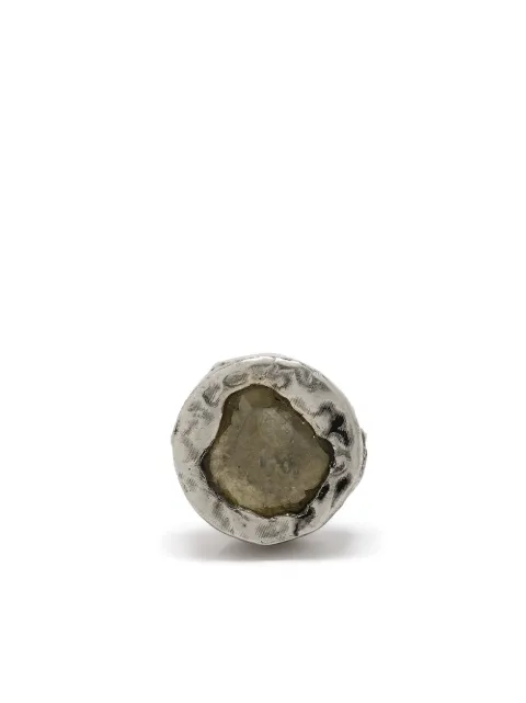 Parts of Four diamond-encrusted single stud earring Silver 12357DA10KWYDIA
