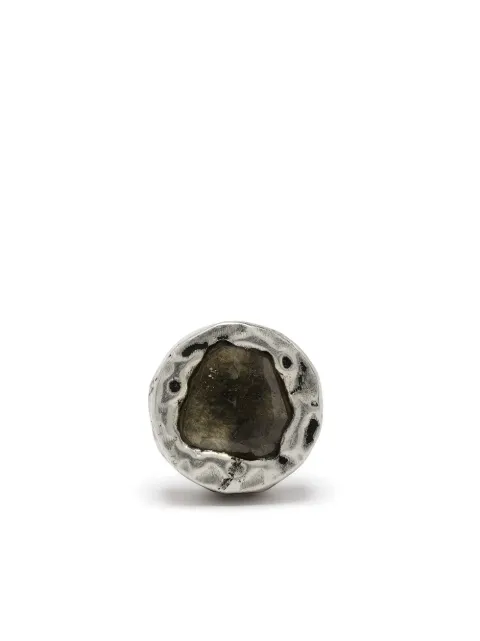 Parts of Four diamond-encrusted single stud earring Silver 12357DA10KWDIA
