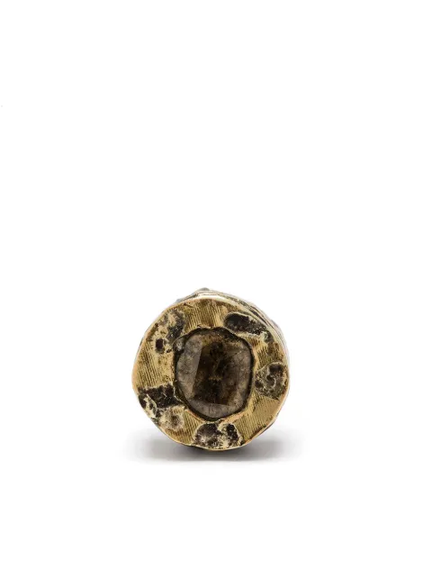 Parts of Four diamond-encrusted single stud earring Gold 10359KA18KDIA