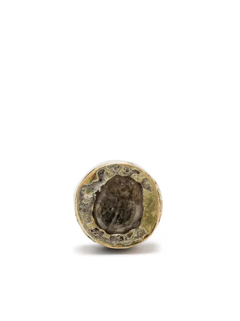 Parts of Four diamond-encrusted single stud earring Gold 10359DA18KDIA
