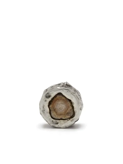 Parts of Four diamond-encrusted single stud earring Silver 10359DA10KWDIA