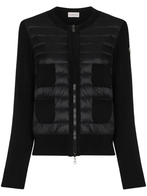 Moncler padded-panel knitted cardigan Black L20939B51000A9018