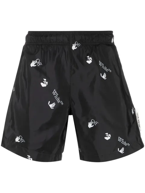 Off-White Hands-Off print swim shorts Black OMFA003R21FAB0021001