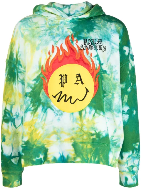 Palm Angels tie-dye hoodie Green PMBB098R21FLE0035718