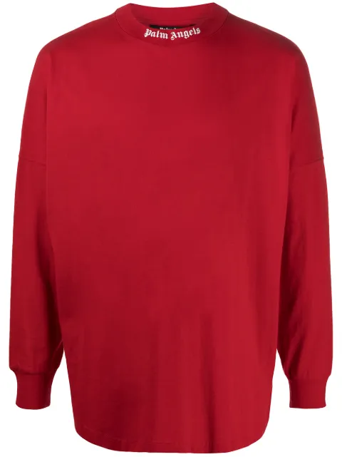 Palm Angels logo-print cotton T-shirt Red PMAB001C99JER0042501