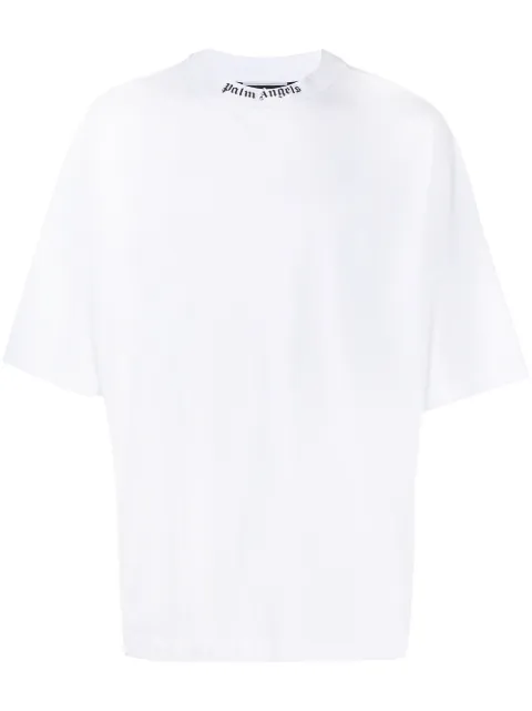Palm Angels logo-print oversized T-shirt White PMAA002C99JER0010110