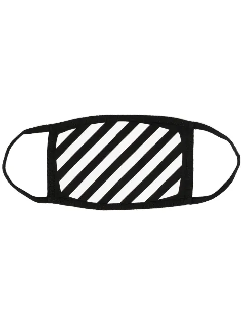 Off-White Diag-print face mask Black OMRG001R21JER0051001