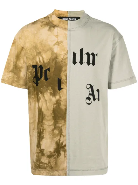 Palm Angels Broken Logo panelled T-shirt Neutrals PMAA039R21JER0025684