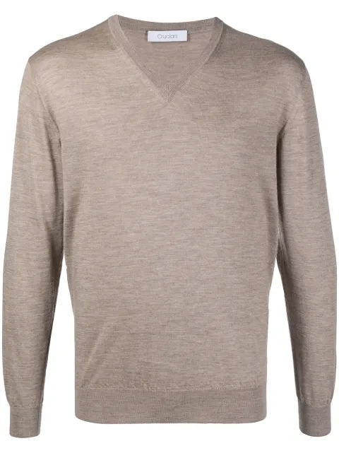 Cruciani long-sleeve V-neck jumper Neutrals CU487BV03F6V