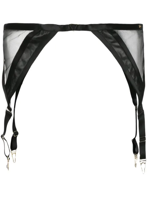 Something Wicked Mia semi-sheer suspenders Black MIASUSPENDER
