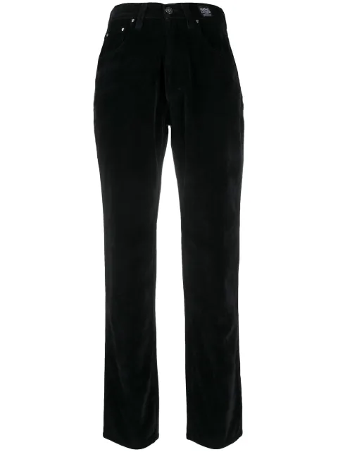 Versace Pre-Owned 1990s velvet straight-leg trousers Black VR320