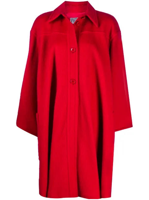 Gianfranco Ferré Pre-Owned 1980s wool cape coat Red GFFERR450E