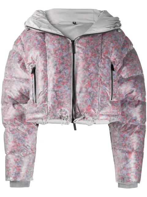 MCQ cropped transparent padded jacket Red 623713RPF28