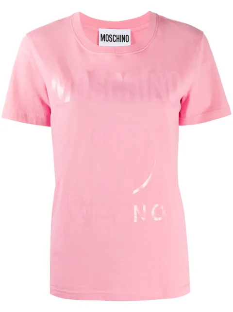 Moschino logo-print T-shirt Pink A07150540