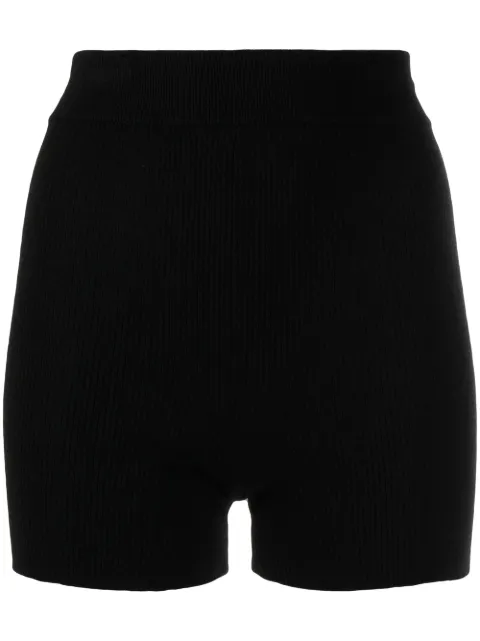 Cashmere In Love Alexa ribbed-knit biker shorts Black ALEXA