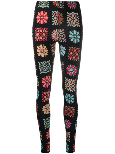 La DoubleJ floral stretch leggings Black TRO0013JER005VET0001