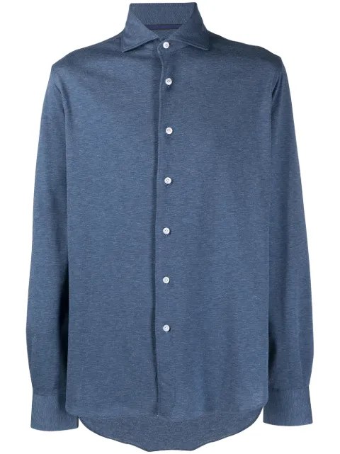 Orian spread collar piqué shirt Blue WJ0202J159