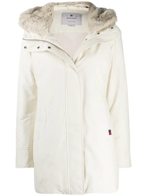 Woolrich zip-up hooded coat Neutrals WWOU0327FRUT0001