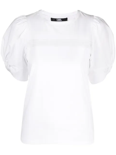Karl Lagerfeld puffy sleeve T-shirt White 211W1704100