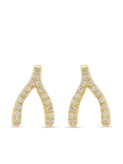 Jennifer Meyer 18kt yellow gold mini diamond wishbone stud earrings Gold JMJYGDWBNE