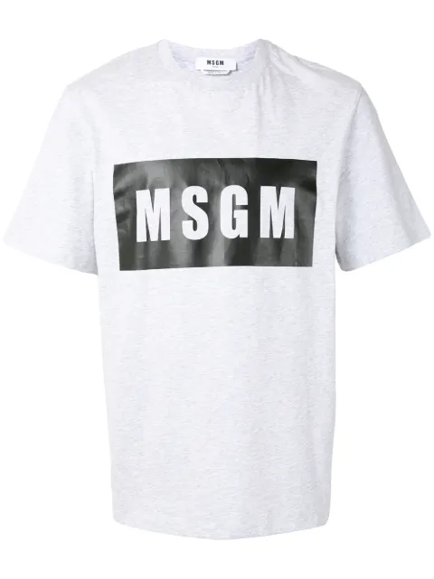 MSGM logo print T-shirt Grey 2940MM67207596