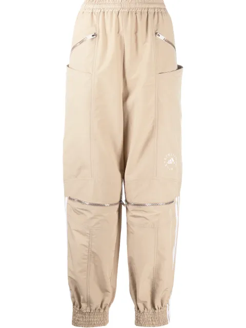 Stella McCartney logo stripe zip front track pants Neutrals 603225SRA36