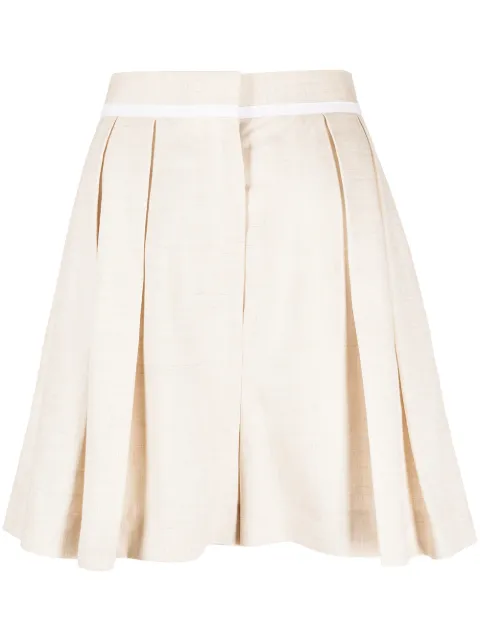 Stella McCartney high-waist pleat-detail tailored shorts Neutrals 603134SMB61
