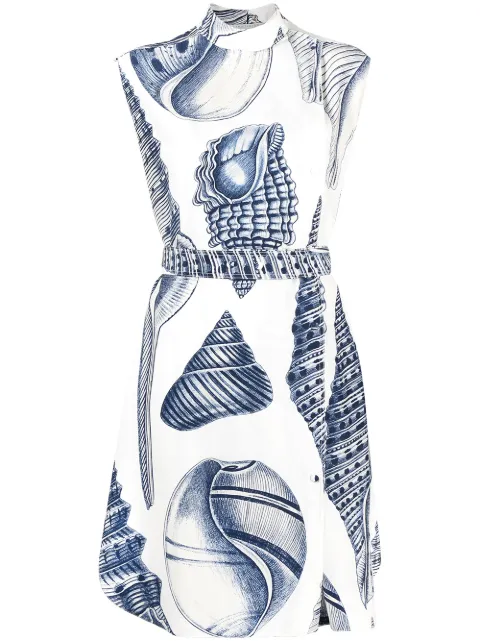 Stella McCartney Andrea shell-print dress White 603079SRA58