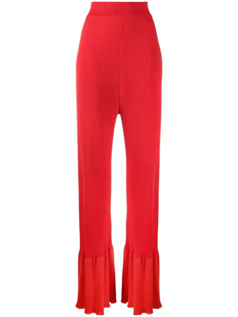 Stella McCartney rib-knit long-length trousers Red 602987S2247