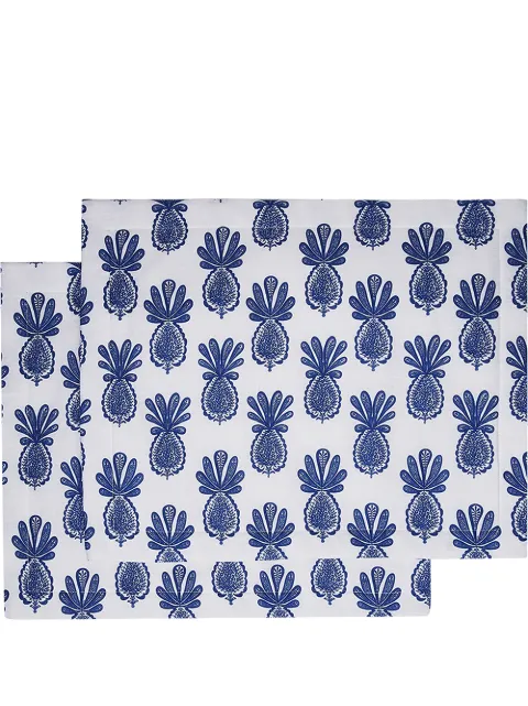 La DoubleJ pineapple-print tablemats (set of 2) Blue TBM0001LIN001PNP0017