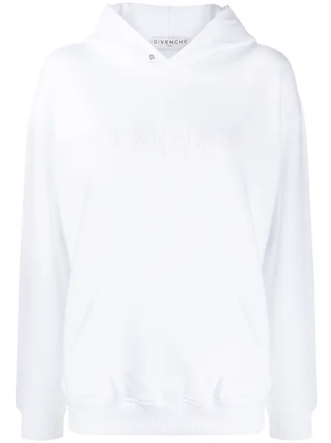 Givenchy logo print hoodie White BWJ01C3Z4D