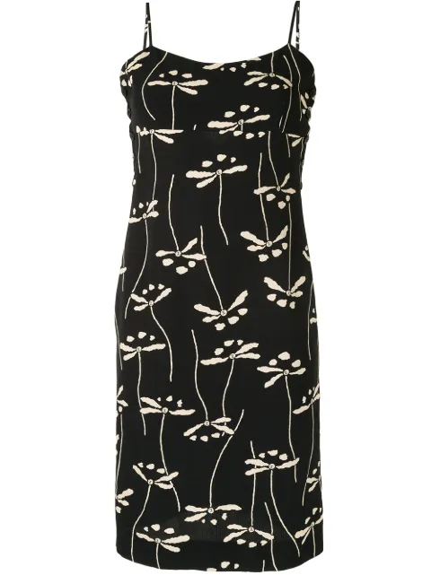 CHANEL Pre-Owned 1998 floral knee-length dress Black 98PP10408V06399F0007