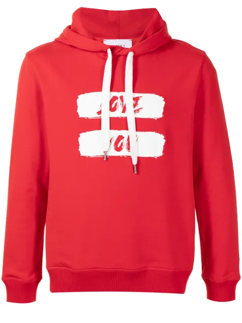Ports V logo-print drawstring hoodie Red VM8KKH60HCC027