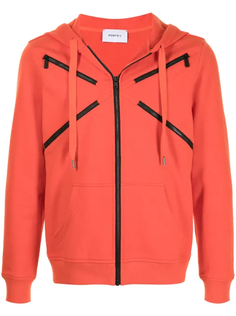 Ports V zip-embellished hooded jacket Orange VM8KKH11HCC027
